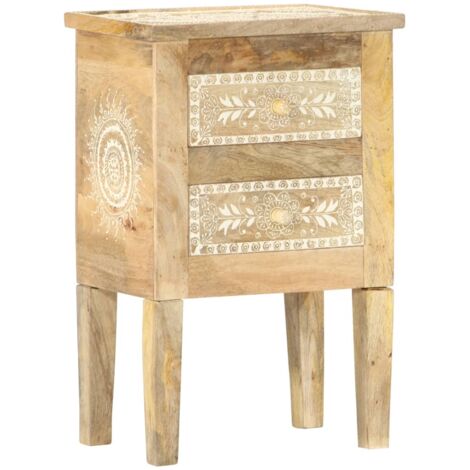 Table de chevet peinte à la main 40x30x60 cm Bois de manguier vidaXL