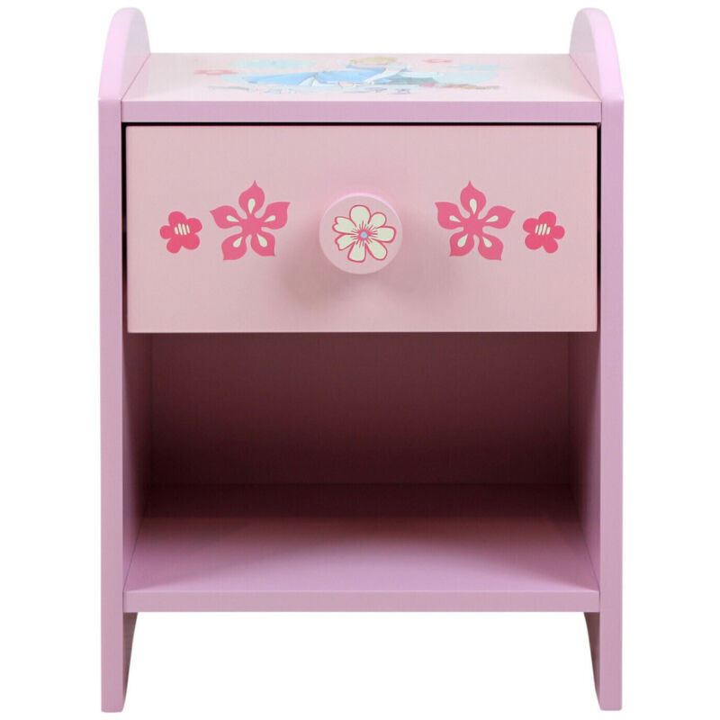 Disney - Table de chevet Princesses Raiponce et Vaiana - Rose et Bleu