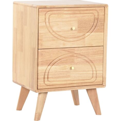 Table de chevet scandinave en bois clair design naturel - Bois naturel clair et doré