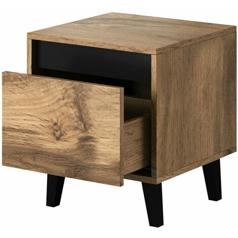 Table de chevet Set de 2x NORDIS 40x45x38 cm avec tiroir couleur chêne wotan  de haute qualité