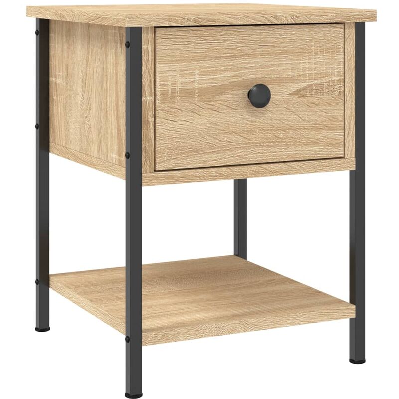 Table de chevet chêne sonoma 34x35,5x45 cm bois d'ingénierie Vidaxl