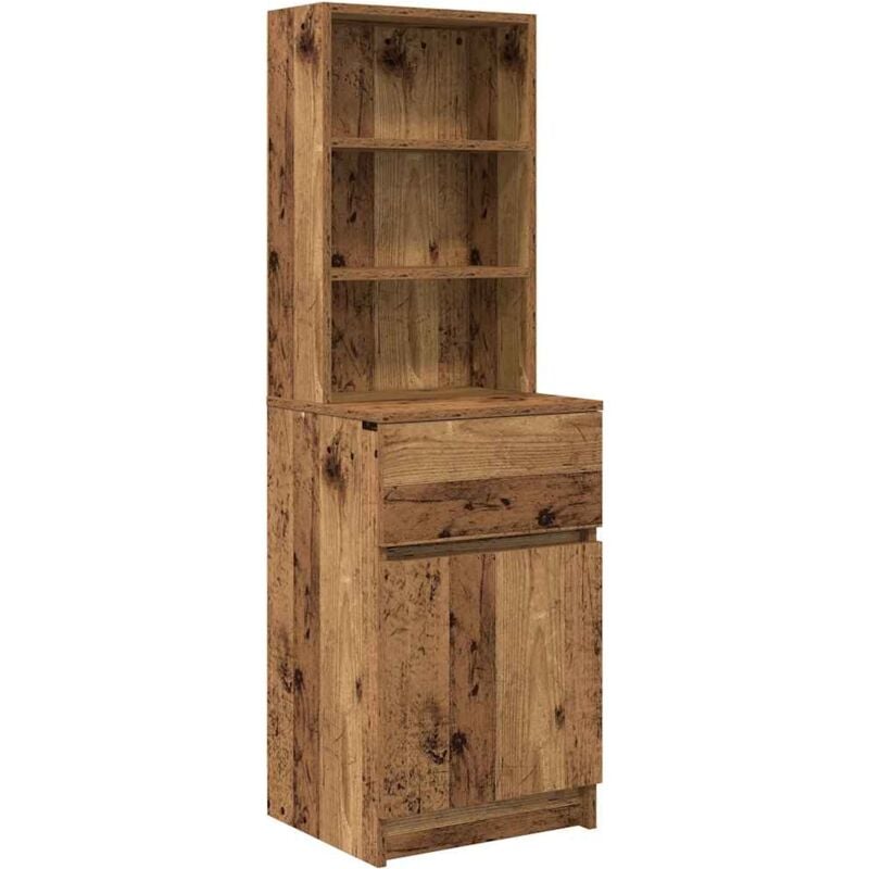 Table de chevet vieux bois 39x35x125 cm bois d’ingénierie vidaXL