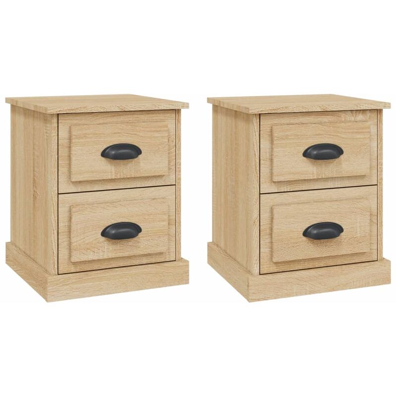Tables de chevet 2pcs chêne sonoma 39x39x47,5cm bois ingénierie Vidaxl