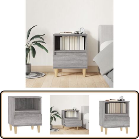 Table de chevet Sonoma gris 40x35x50 cm - Table De Chevet - Meuble De Chambre - Commode - Armoire D'appoint - Rangement