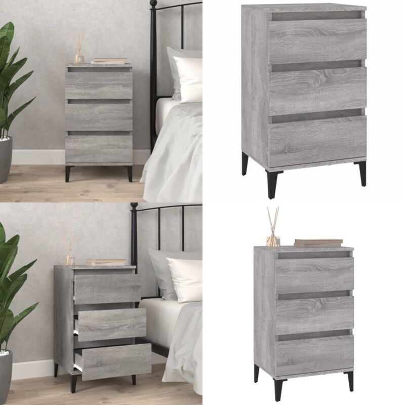 Table de chevet sonoma gris 40x35x70 cm bois d'ingénierie - armoire de chevet - armoires de chevet - Home & Living - Gris