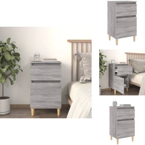 Table de chevet sonoma gris 40x35x70 cm - Table De Chevet - Meuble De Chambre - Commode - Armoire D'appoint - Rangement Intérieur