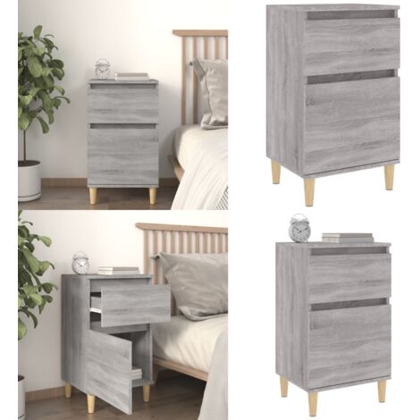 Table de chevet sonoma gris 40x35x70 cm - Table De Chevet - Meuble De Chambre - Commode - Armoire D'appoint - Rangement Intérieur - Home & Living