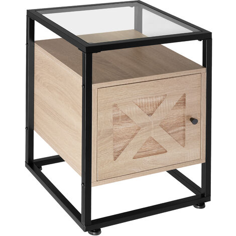 Table de chevet Style industriel 40 x 43 605 cm Bois clair