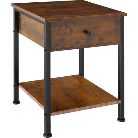 Table de chevet Style industriel 40 x 555 cm Bois foncé
