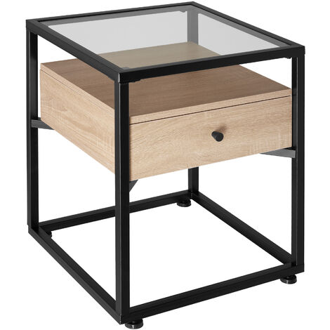 Table de chevet Style industriel 43 x 45 545 cm Bois clair