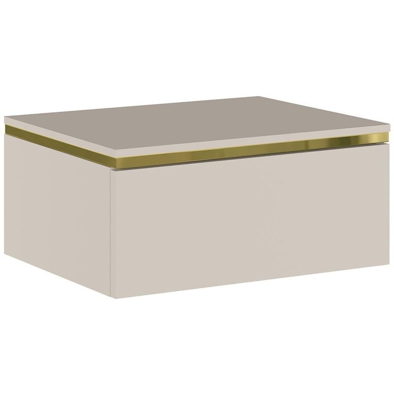Table de chevet suspendue avec 1 tiroir - Beige et doré - VUKIA de Pascal Morabito