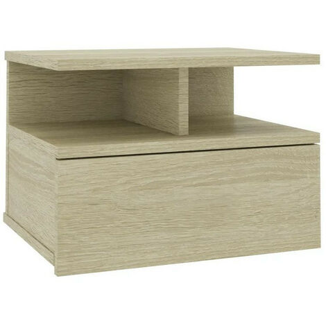 Table de chevet suspendue bois chêne clair Nants