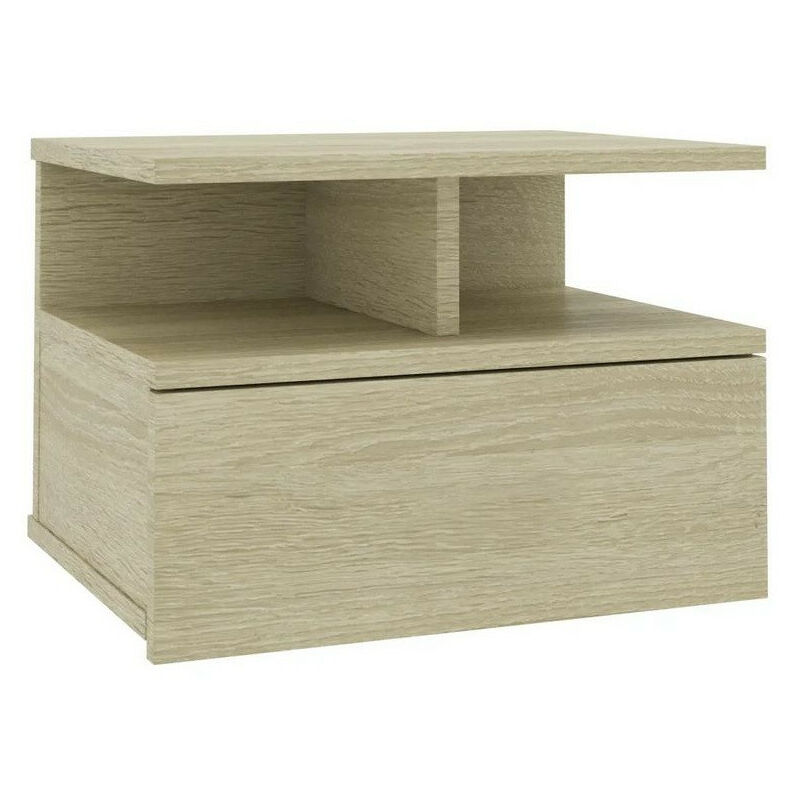 Table de chevet suspendue bois chêne clair Nants Table de chevet suspendue bois chêne clair Nants