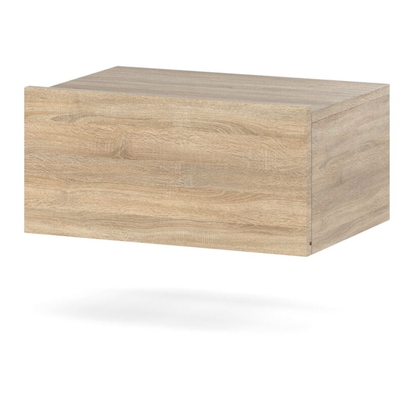 Table de chevet suspendue en chêne Sonoma 45 CM 1S, meuble de chevet pour chambre à coucher