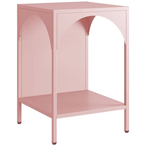 Table de chevet. table d'appoint en métal rose