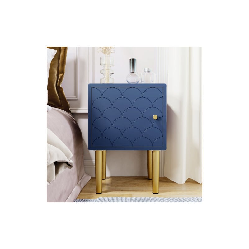 Table de chevet, table d'appoint, table de canapé, bleu marine pour correspondre à n'importe quel lit et chambre - 50/35/35cm