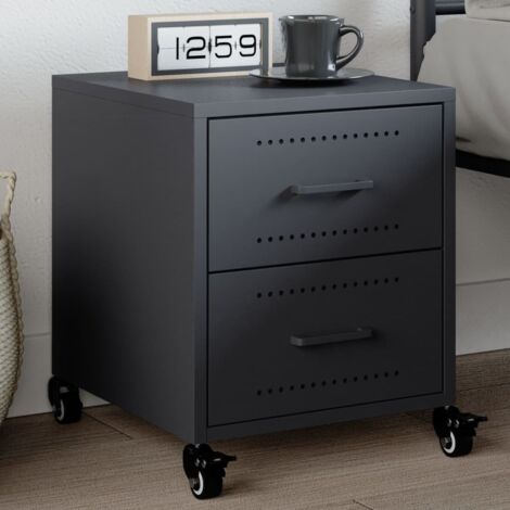 Table de chevet  Table d'appoint  Table de nuit anthracite 36x39x43,5 cm acier CFW83241