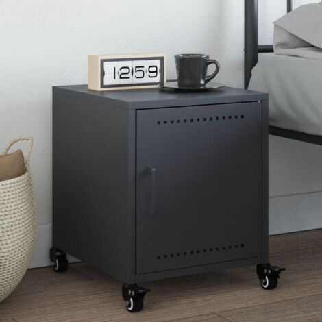 Table de chevet  Table d'appoint  Table de nuit anthracite 36x39x43,5 cm acier CFW86105