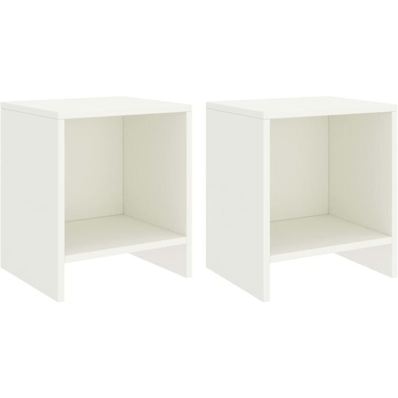 Lot de 2 Tables de chevet, Tables d'appoint, Tables de nuit Blanc 35x30x40 cm Bois de pin massif FR706535 design in