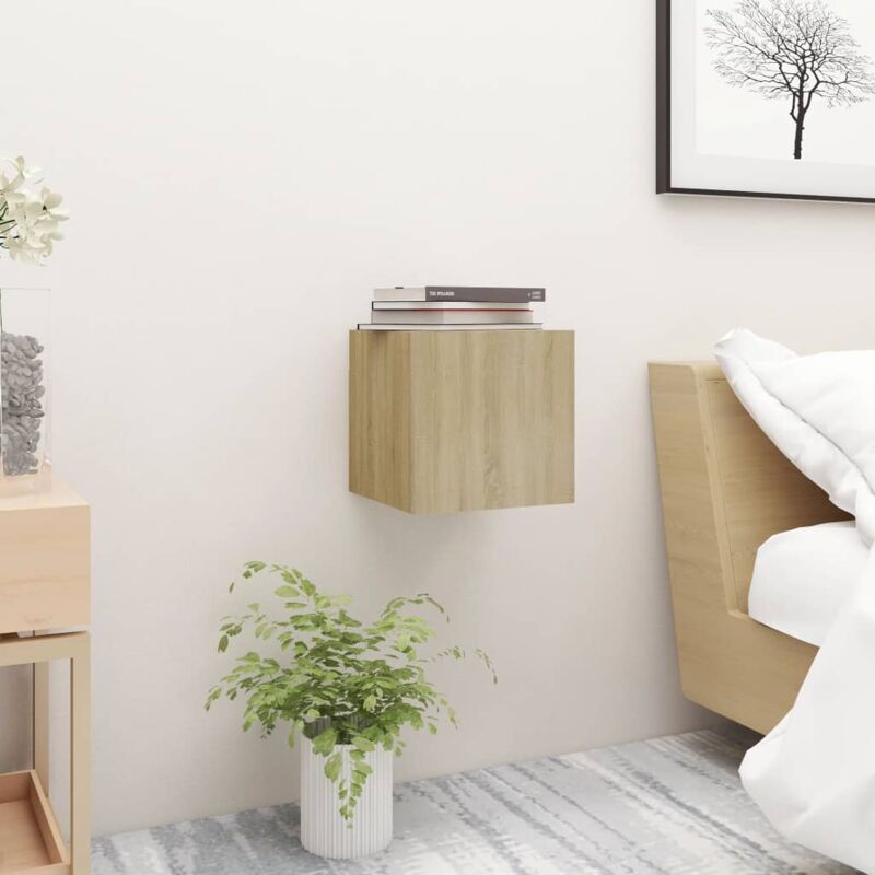 Table de chevet Table d'appoint Table de nuit Chêne sonoma 30,5x30x30 cm Bois d'ingénierie CVW20632