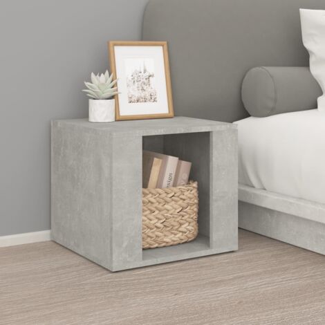 Table de chevet  Table d'appoint  Table de nuit Gris béton 41x40x36 cm Bois d'ingénierie CVW40623