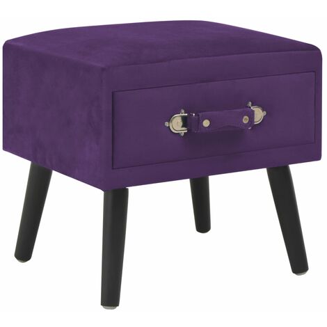 Table de chevet  Table d'Appoint  Table de nuit  Violet foncé 40x35x40 cm Velours VGT32459