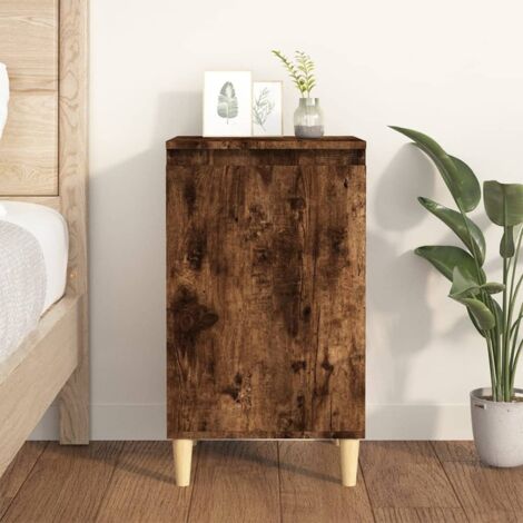 Table de chevet, Table d'appoint，Table de nuit Chêne fumé pour Salon Chambre 40x35x70 cm bois d'ingénierie XZ646
