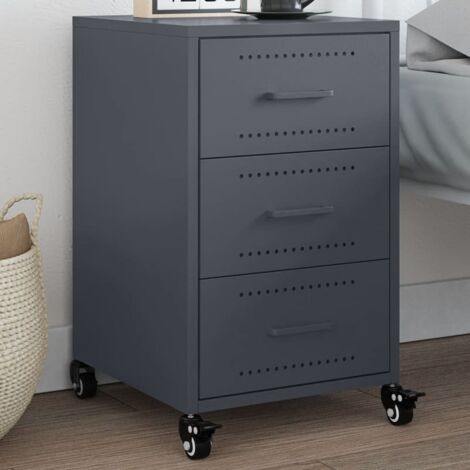 Table de chevet-Table de nuit anthracite 36x39x59 cm acier 311996