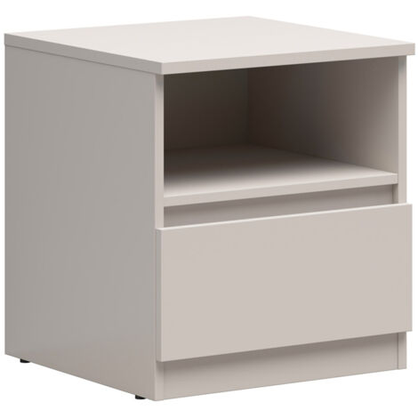 Table de chevet table de nuit avec 1 tiroir coloris Beige- Longueur 45 x Profondeur 45 x Hauteur 50,5 cm