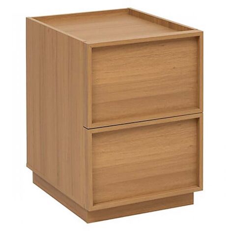 Table de chevet table de nuit avec 2 tiroirs, Coloris marron - Longueur 38 x Profondeur 48 x Hauteur 54 cm