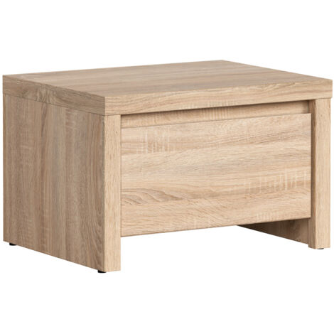 Table de chevet Table de nuit avec tiroir, coloris chêne Sonoma - Longueur 51 x Profondeur 40,5 x Hauteur 33,5 cm