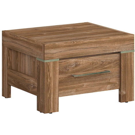 Table de chevet Table de nuit avec tiroir, coloris Chêne stirling - Longueur 53 x Profondeur 45 x Hauteur 35 cm