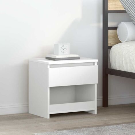 Table de chevet  Table de nuit Blanc 40x30x39 cm Aggloméré SDG90729