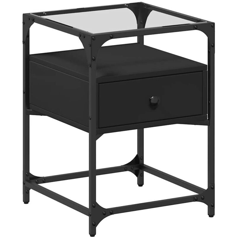 Table de chevet noir 40x40x55 cm bois d'ingénierie vidaXL