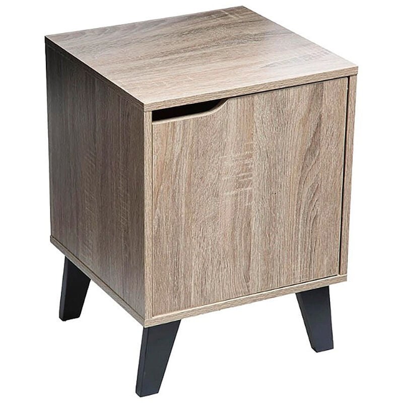 Table de chevet, table de nuit en bois coloris naturel - longueur 34 x Profondeur 32 x Hauteur 47 cm