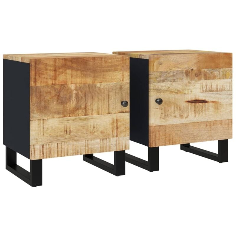 Tables de chevet 2 pcs 40x33x46 cm Bois de manguier solide Vidaxl