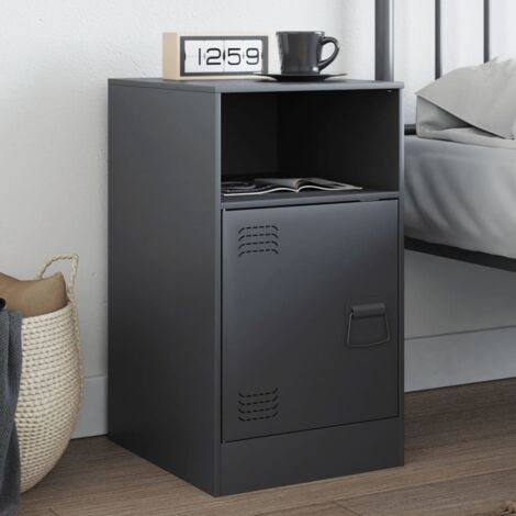 Table de chevet, Table de nuit, Table d'appoint anthracite 34,5x39x62 cm acier FR515465 DESIGN IN