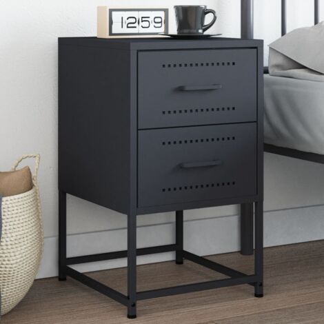 Table de chevet, Table de nuit, Table d'appoint anthracite 36x39x60,5 cm acier FR653685 DESIGN IN
