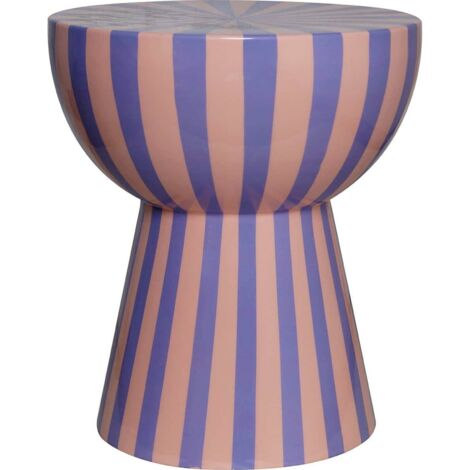Table de chevet Valeria rose élégante - Rose pâle avec rayures bleues