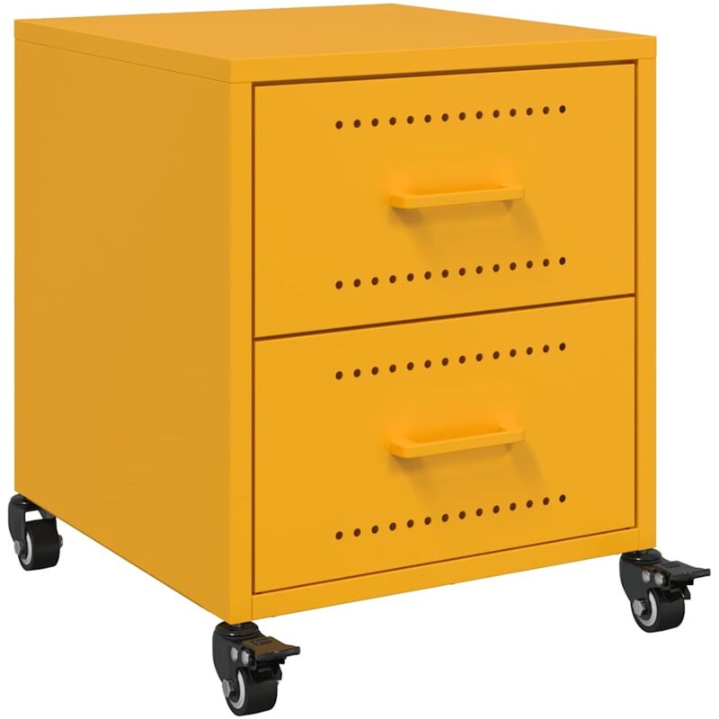 Vidaxl - Table de chevet jaune moutarde 36x39x43,5 cm acier