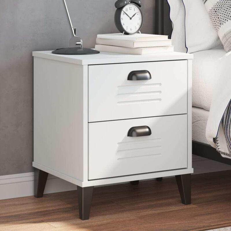 Table de chevet viken blanc bois d'ingénierie Vidaxl