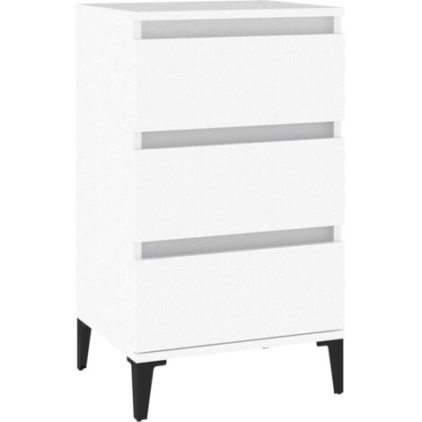 Table de chevet，Cabinet de chevet，Table de nuit blanc 40x35x70 cm bois d’ingénierie CFW592820
