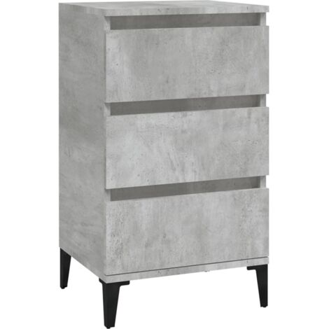 Table de chevet，Cabinet de chevet，Table de nuit gris béton 40x35x70 cm bois d'ingénierie CFW829511