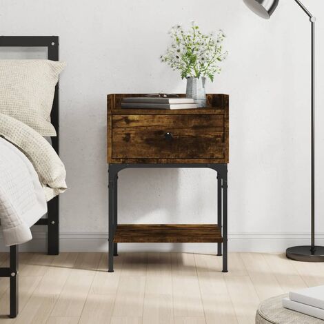 Table de chevet,Table d'Appoint Console,Bout de Canapé chêne fumé 40,5x31x60 cm bois d'ingénierie -93853