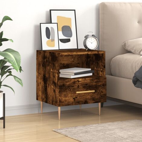 Table de chevet,Table d'Appoint Console,Bout de Canapé chêne fumé 40x35x47,5 cm bois d’ingénierie -72114