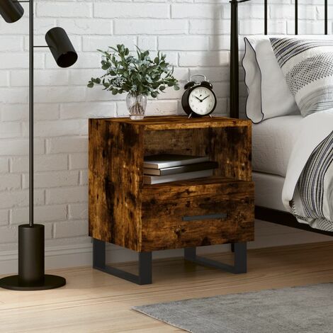 Table de chevet,Table d'Appoint Console,Bout de Canapé chêne fumé 40x35x47,5 cm bois d’ingénierie -74084