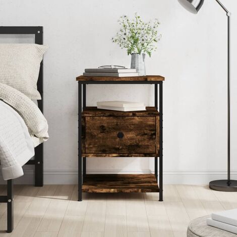 Table de chevet,Table d'Appoint Console,Bout de Canapé chêne fumé 40x42x56 cm bois d'ingénierie -63700