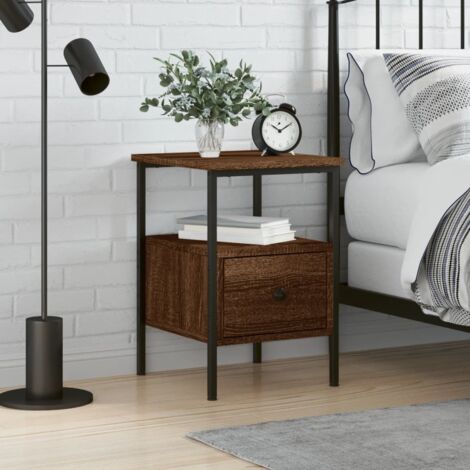 Table de chevet,Table d'Appoint Console,Bout de Canapé chêne marron 34x36x50 cm bois d'ingénierie -14351