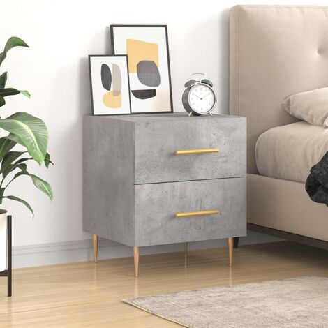 Table de chevet,Table d'Appoint Console,Bout de Canapé gris béton 40x35x47,5 cm bois d’ingénierie -39214