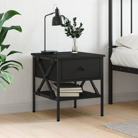 Table de chevet,Table d'Appoint Console,Bout de Canapé noir 40x42x45 cm bois d’ingénierie -17046